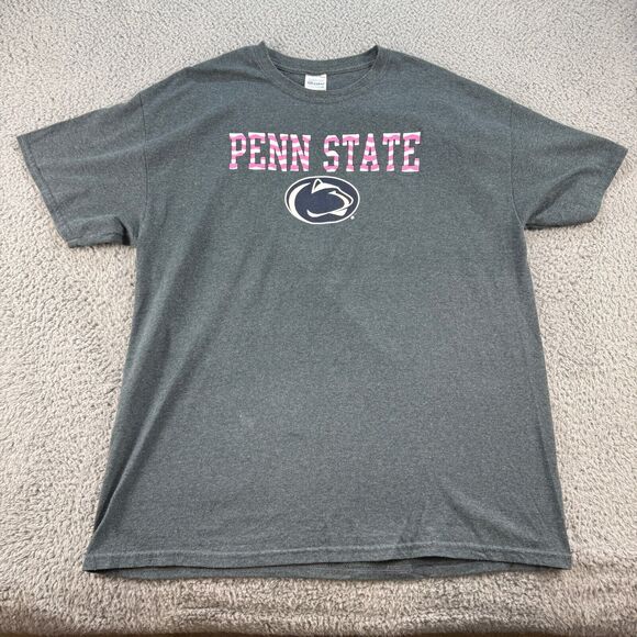 Vintage Penn State T Shirt Unisex XL Gilden Pink Spellout Logo PSU Nittany Lions - Picture 2 of 9